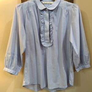 Marie Louise de Monterrey volant blouse light blue size 10